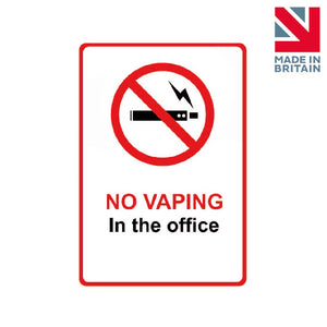 Sign | No vaping in the office