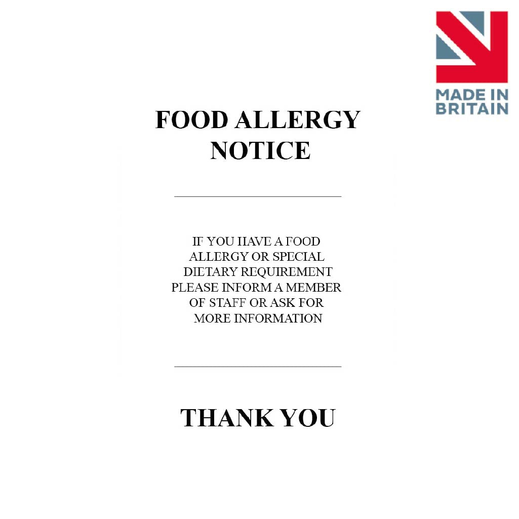 Sign | Food Allergy Notice