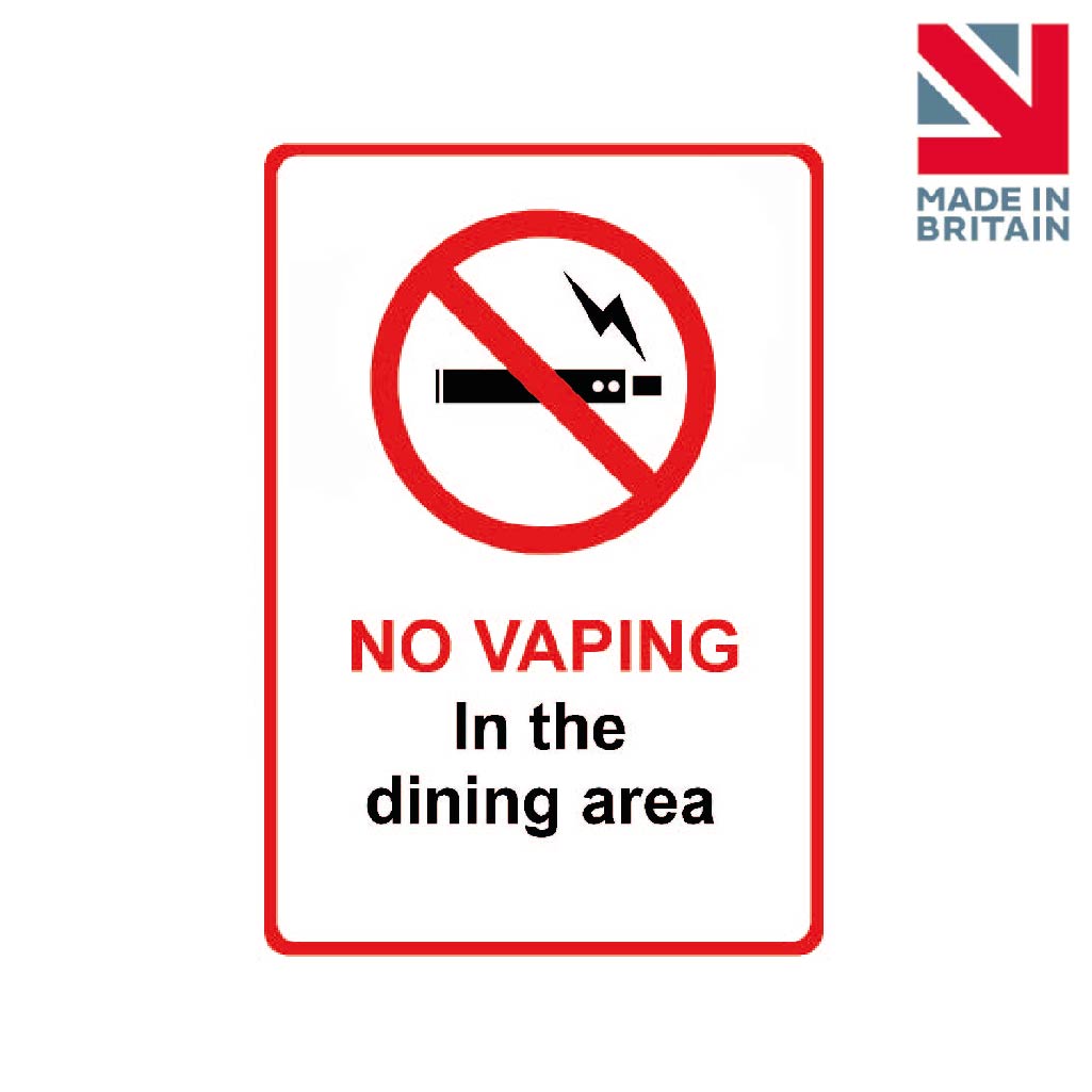 Sign | No vaping in Dining area