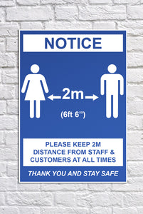 Sign | Please keep 2m distance